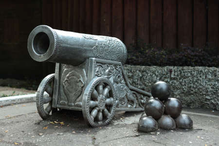 Old cannon at armour exibition in Russiaの写真素材
