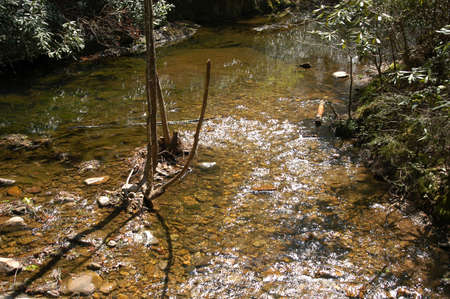 The river at South Mountain State Park in North Carolinaの写真素材