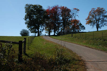Rural country road in North Carolinaの写真素材