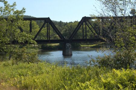 An old railroad bridge in Northern New Hampshireの写真素材
