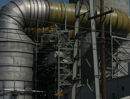 View of an industrial steam plant seen up closeの写真素材