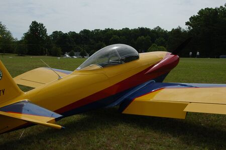 A small airplane at a rural airshowの写真素材