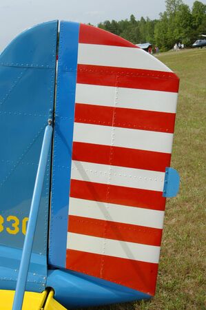 A small airplane at a rural airshowの写真素材