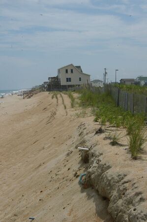A view along the dunes of a North Carolina beach areaの写真素材
