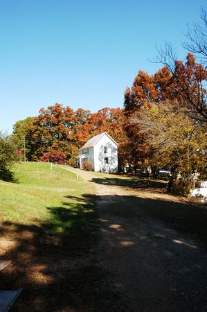Old house during the fall of the yearの写真素材