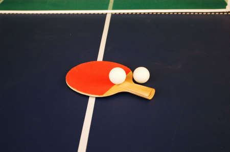 Tools needed for a table tennis gameの写真素材