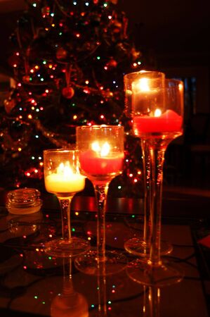 Christmas candlesの写真素材