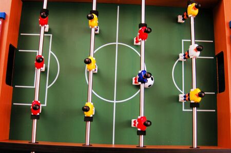 View from above on a fooseball tableの写真素材