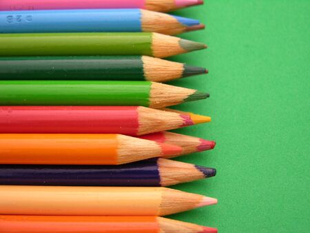 colored pencils ready for use in school or the officeの写真素材