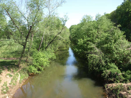 Jacobs Fork River in the spring of the year. The river is located in North Carolina.の写真素材