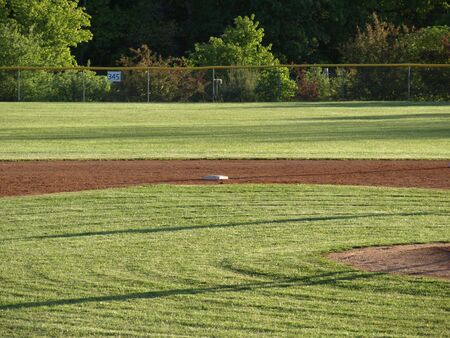 A view of second base before the start of a baseball gameの写真素材