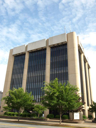 A tall office building in Hickory, North Carolinaの写真素材