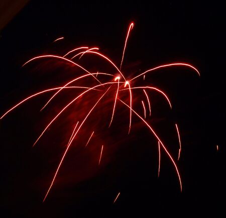 Night time display of fireworksの写真素材