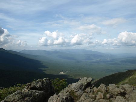 View along the Jewel trail which goes up Mt. Washington in the White Mountains of New Hampshire. The view is during the summerの写真素材