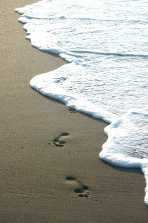 Two footprints along the shore in North Carolina