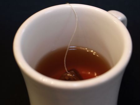 Closeup of a close tea ready to drinkの写真素材