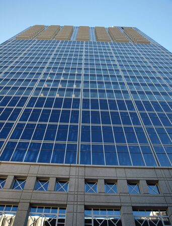 A tall glass office building in North Carolinaの写真素材