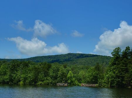 Lake view at Hanging Rock State Park in North Carolinaの写真素材