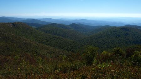 View along the Art Loeb Trail in the Shining Rock Area of the Pisgah Forest in North Carolina.の写真素材