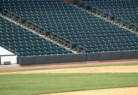 View of a baseball park before the crowd arrivesの写真素材