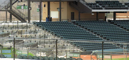 View of a baseball park before the crowd arrivesの写真素材