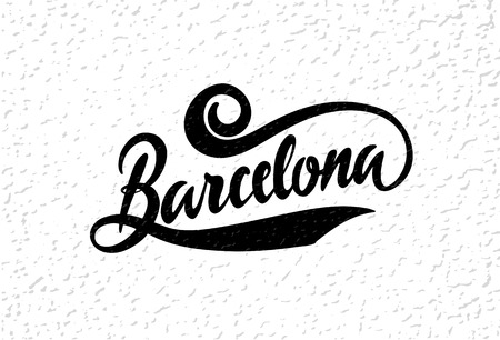 Barcelona word text of european or europe city suitable  for a company or for touristic promotion, banner, poster or cardのイラスト素材