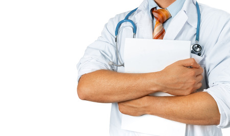 Healthcare And Medicine concept. Unrecognizable Doctor with Medical Documentの写真素材