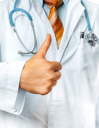 Male Doctor Showing Thumbs Up. Gesture  Healthcare People Medicine Conceptの写真素材