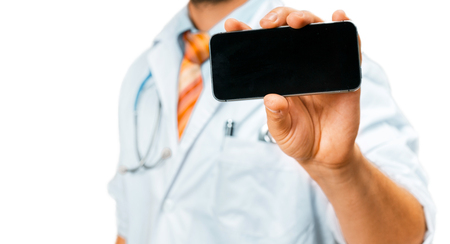 Technology in Health and Medicine Concept. Doctor With Smartphoneの写真素材