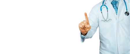 Young Doctor Pointing. Modern Technology In Healthcare And Medicine Conceptの写真素材