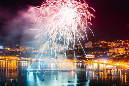 Fireworks in Gelendzhik, opening of the summer season, June 2017の写真素材