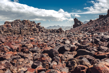 Volcanic Rock, Mountain Desert In Mountains Of North Caucasus. Elbrus Region, Russiaの写真素材