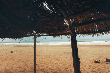 Parasols on the Beach. Tourism Rest Vacation Conceptの写真素材
