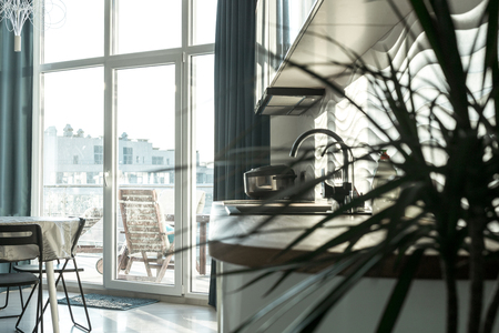 kitchen, Dining Room Apartment Modern Repair Design Loft, Close upの写真素材