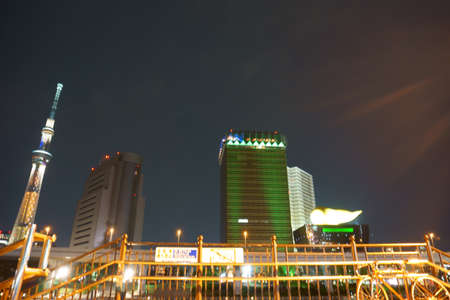 Tokyo / Japan - May 03 2019: Sumida River Embankment in the evening is a good place for rest, walking, and sightseeingのeditorial素材