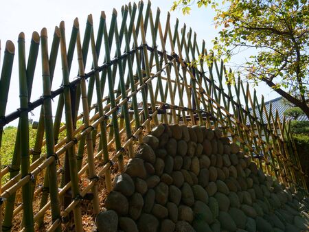 Antique safety bamboo fence. Asian styleの写真素材