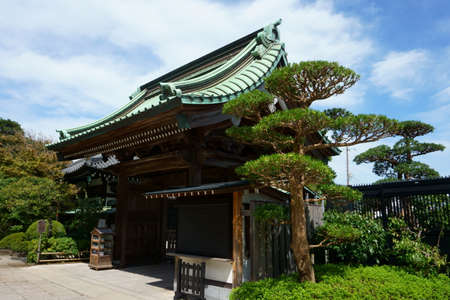 Kamakura / Japan - Sept 09, 2019: Main gate of Hesedera temple commonly called the Hase-kannon is one of the Buddhist temples in the city of Kamakura in Kanagawa Prefectureのeditorial素材