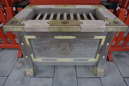 Kamakura / Japan - Sept 09, 2019: Offering box at Tsurugaoka Hachimanguのeditorial素材