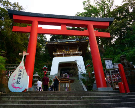 Fujisawa / Japan - Sept 10, 2019: Enoshima Shrine is a Shinto shrine in Enoshimaのeditorial素材