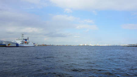 Kanagawa Prefecture Japan - Sept 12, 2019: Tokyo Bay. Blue skies, nice weatherのeditorial素材