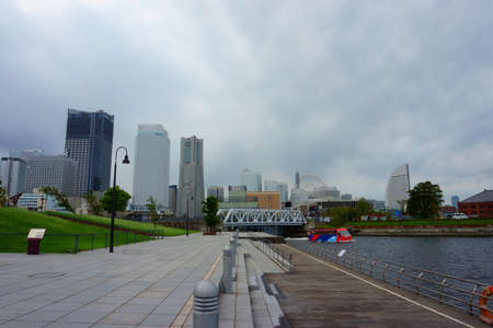 Kanagawa Prefecture Japan - Sept 12, 2019: Yokohama waterfront. Minato Mirai one of the most popular and best loved areas in Yokohamaのeditorial素材