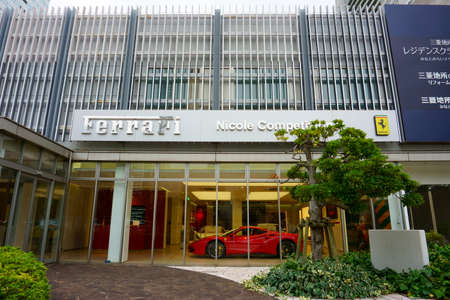 Kanagawa Prefecture Japan - Sept 13, 2019: Ferrari car dealership, Yokohamaのeditorial素材