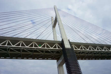 Yokohama bay bridge is an 860 meters crosses Tokyo Bayの写真素材
