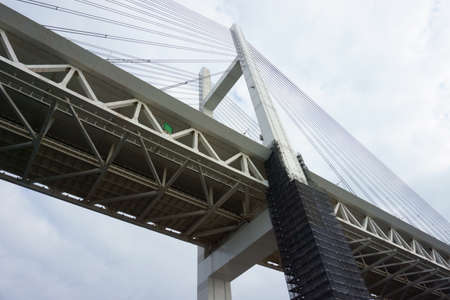Yokohama bay bridge is an 860 meters crosses Tokyo Bayの写真素材