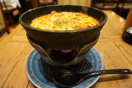 seafood doria. Doria is a popular Japanese oven baked dish consisting of rice topped with bechamel...