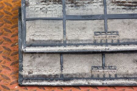 Closeup Dirty air conditioning filterの写真素材