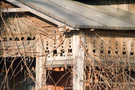 old historic building with beautiful ancient decorationsの写真素材