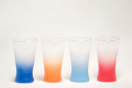Empty vodka glasses isolated on a white background
の写真素材