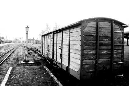 part of old steam train in black and whiteの写真素材