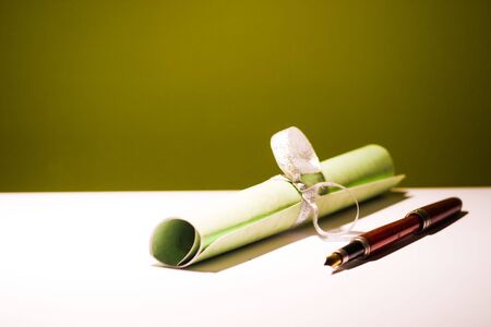 old paper on yelow wall texture with natural patterns
の写真素材